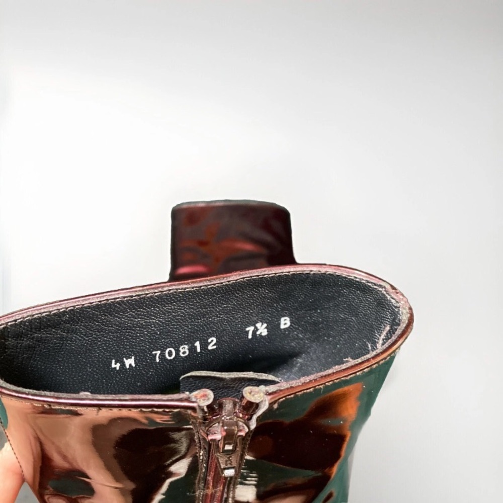 Stuart Weitzman Ruby Bordeaux Ankle Boots. Stunning Patent Leather, Comfortable! - Picture 7 of 9